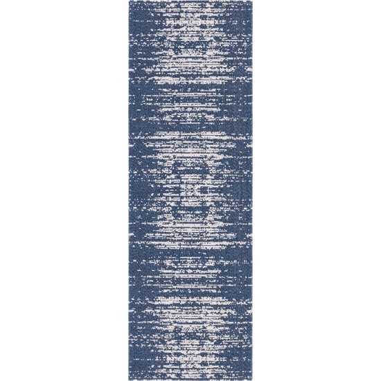 Rug Unique Loom Decatur Navy Blue Runner 2' 2 x 6' 0