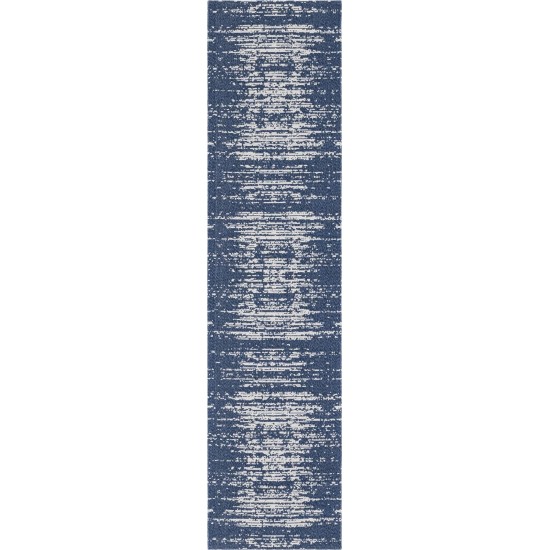 Rug Unique Loom Decatur Navy Blue Runner 2' 2 x 7' 4