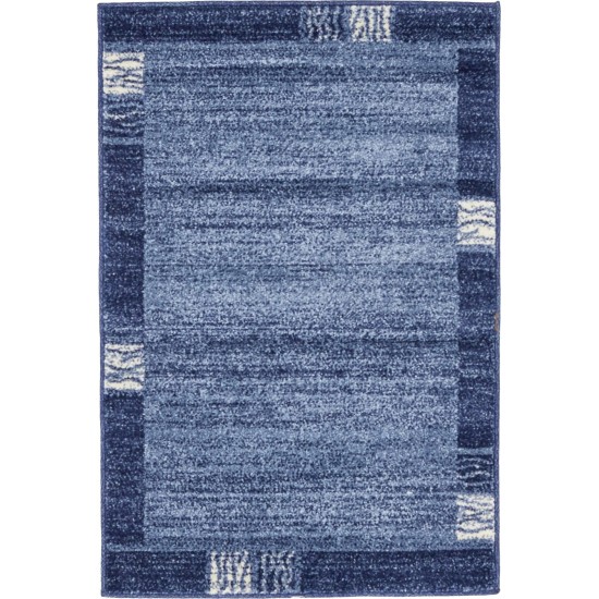 Rug Unique Loom Del Mar Navy Blue Rectangular 2' 2 x 3' 0