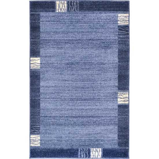 Rug Unique Loom Del Mar Navy Blue Rectangular 3' 3 x 5' 3