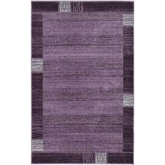 Rug Unique Loom Del Mar Purple Rectangular 3' 3 x 5' 3