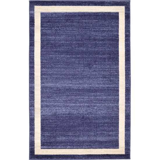 Rug Unique Loom Del Mar Navy Blue Rectangular 3' 3 x 5' 3