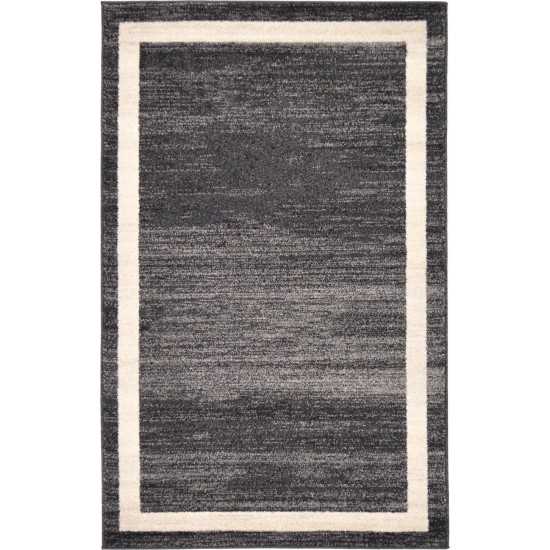 Rug Unique Loom Del Mar Black Rectangular 3' 3 x 5' 3