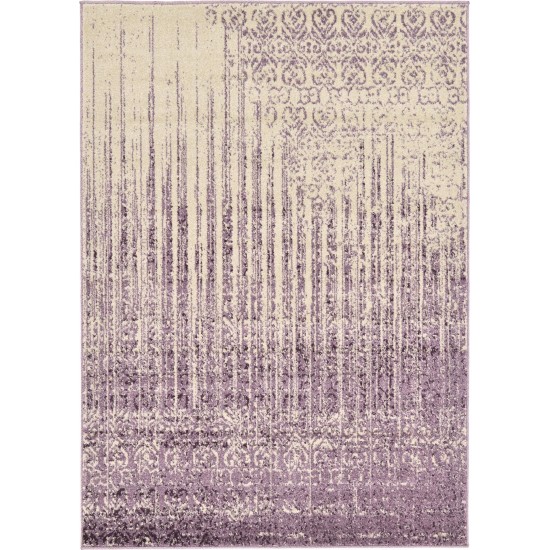 Rug Unique Loom Del Mar Purple Rectangular 4' 0 x 6' 0