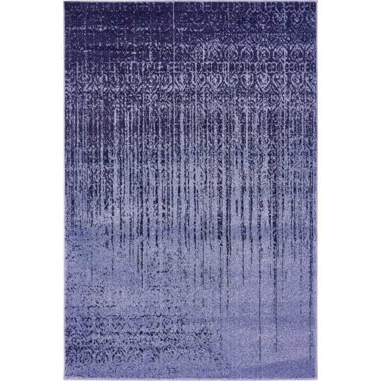 Rug Unique Loom Del Mar Blue Rectangular 4' 0 x 6' 0