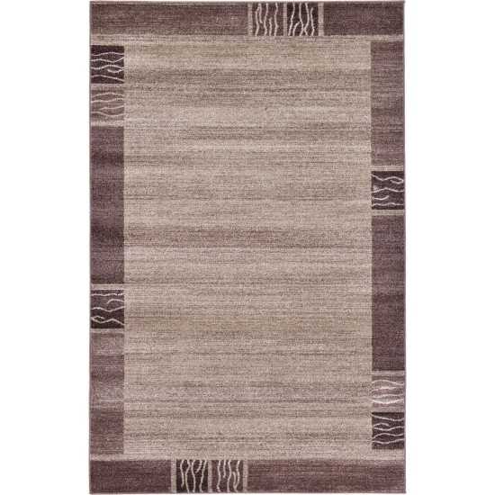 Rug Unique Loom Del Mar Light Brown Rectangular 5' 0 x 8' 0