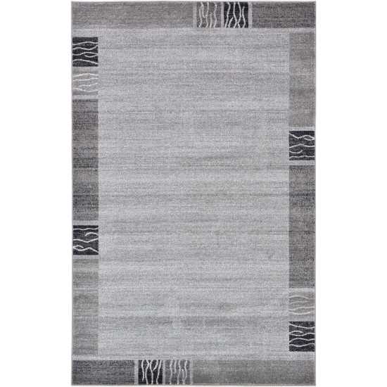 Rug Unique Loom Del Mar Light Gray Rectangular 5' 0 x 8' 0