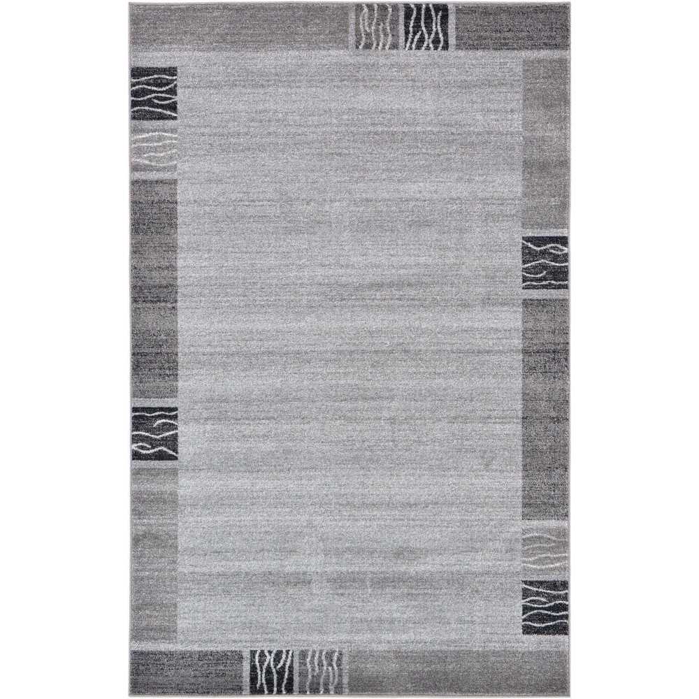 Rug Unique Loom Del Mar Light Gray Rectangular 5' 0 x 8' 0