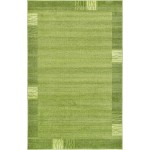 Rug Unique Loom Del Mar Green Rectangular 5' 0 x 8' 0