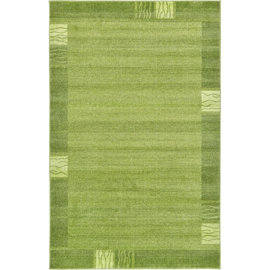 Rug Unique Loom Del Mar Green Rectangular 5' 0 x 8' 0