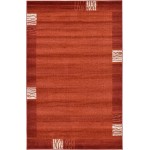 Rug Unique Loom Del Mar Rust Red Rectangular 5' 0 x 8' 0