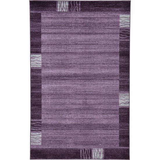 Rug Unique Loom Del Mar Purple Rectangular 5' 0 x 8' 0