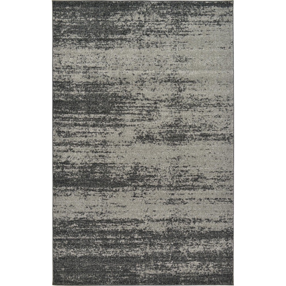 Rug Unique Loom Del Mar Dark Gray Rectangular 5' 0 x 8' 0