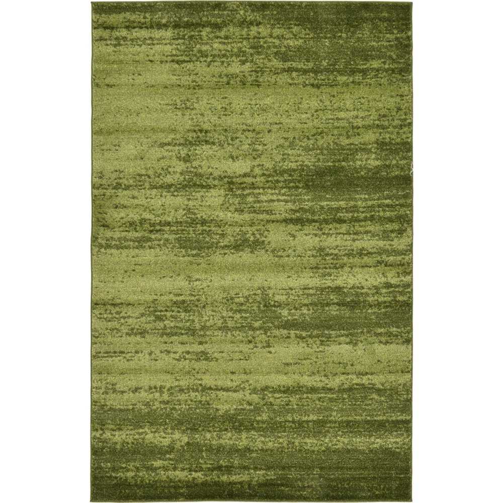 Rug Unique Loom Del Mar Green Rectangular 5' 0 x 8' 0