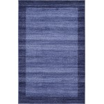 Rug Unique Loom Del Mar Navy Blue Rectangular 5' 0 x 8' 0