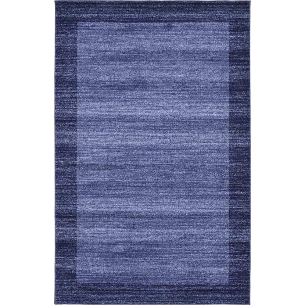 Rug Unique Loom Del Mar Navy Blue Rectangular 5' 0 x 8' 0