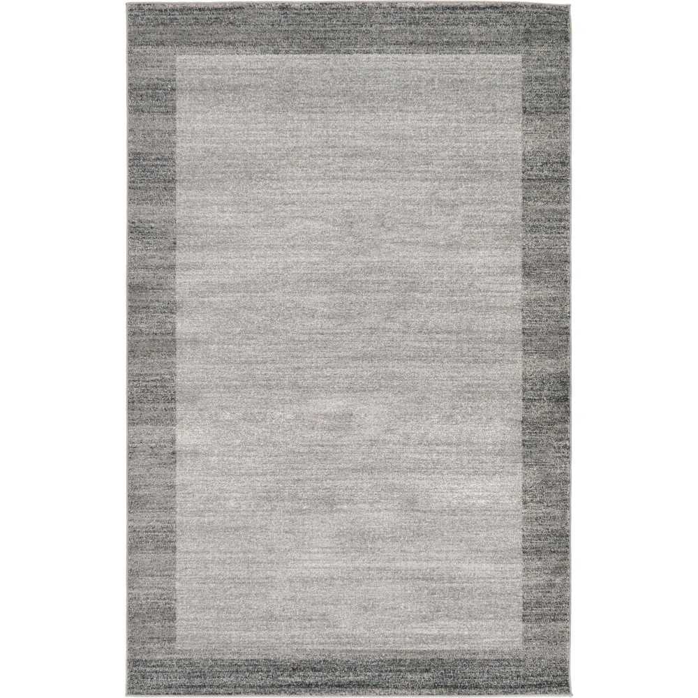 Rug Unique Loom Del Mar Light Gray Rectangular 5' 0 x 8' 0