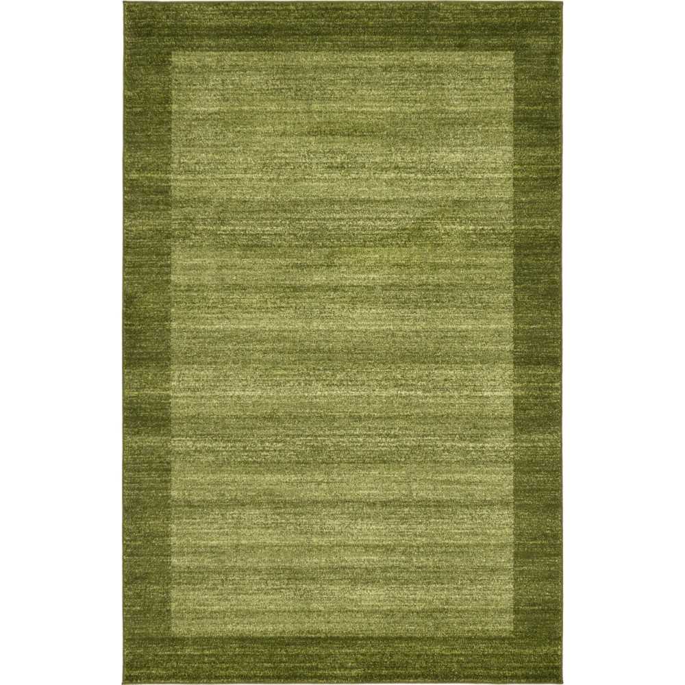 Rug Unique Loom Del Mar Light Green Rectangular 5' 0 x 8' 0