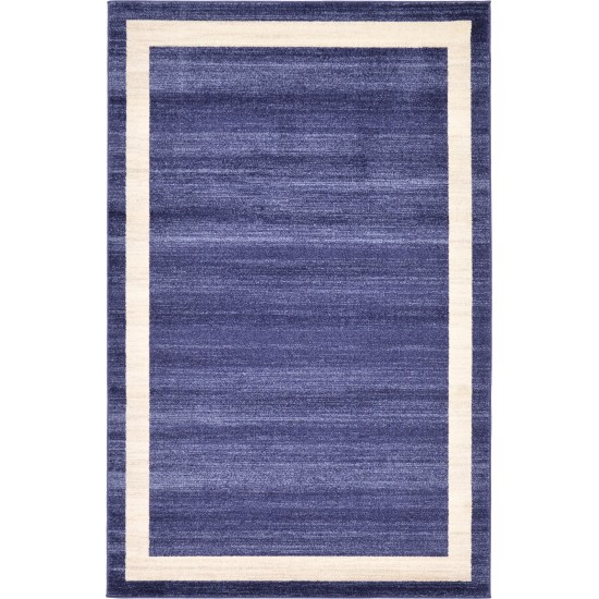 Rug Unique Loom Del Mar Navy Blue Rectangular 5' 0 x 8' 0