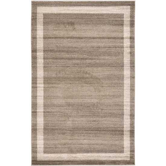 Rug Unique Loom Del Mar Light Brown Rectangular 5' 0 x 8' 0