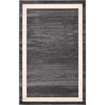 Rug Unique Loom Del Mar Black Rectangular 5' 0 x 8' 0