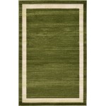 Rug Unique Loom Del Mar Green Rectangular 5' 0 x 8' 0