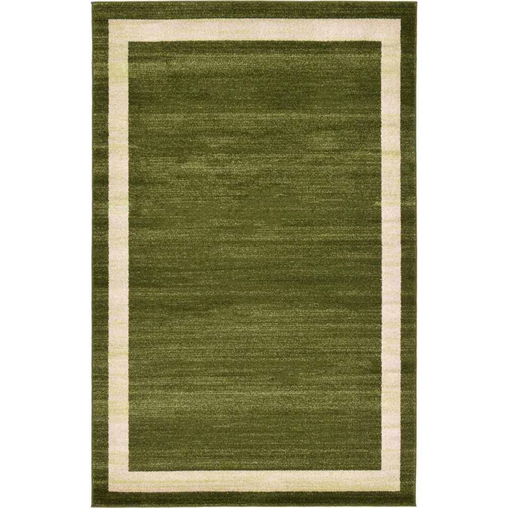 Rug Unique Loom Del Mar Green Rectangular 5' 0 x 8' 0