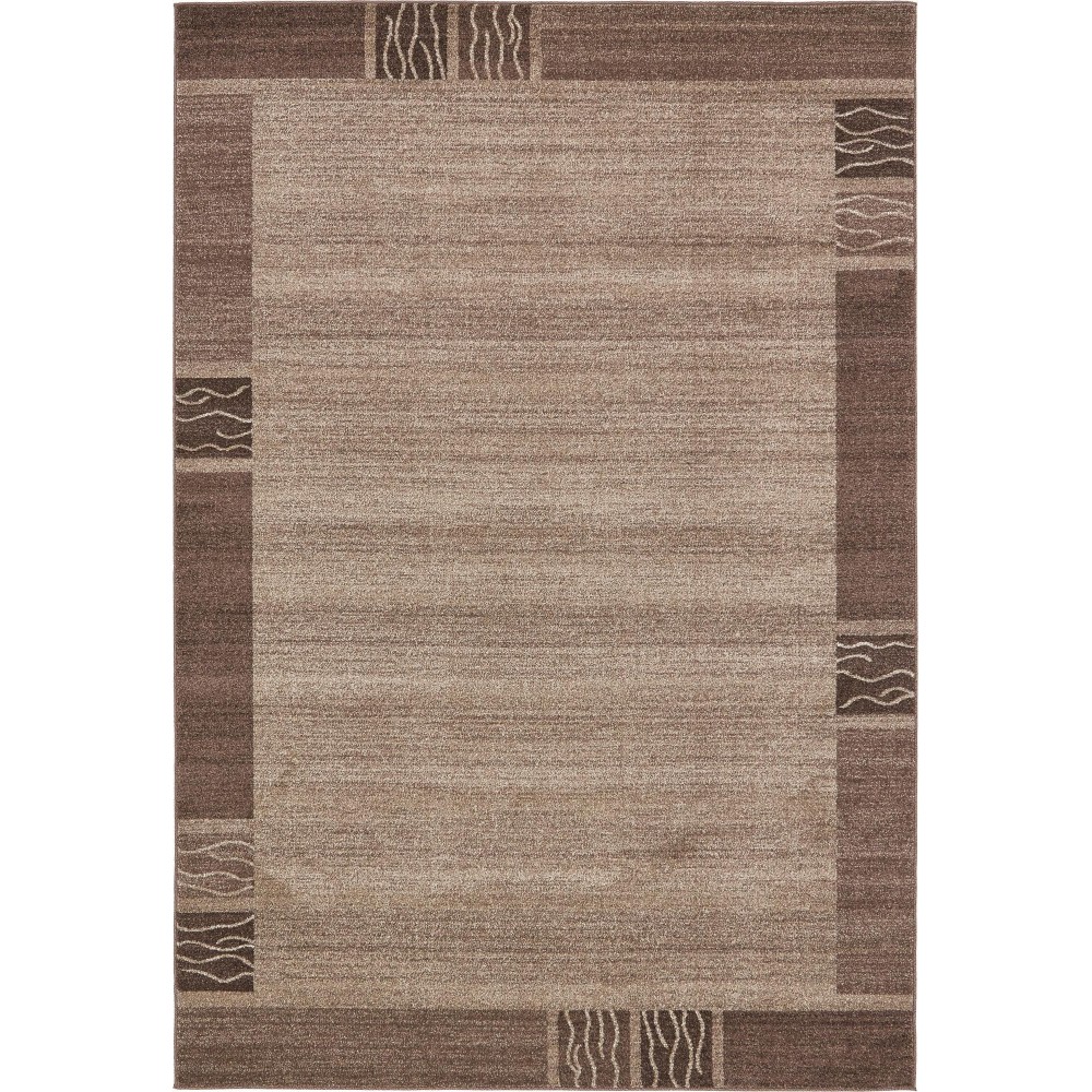 Rug Unique Loom Del Mar Light Brown Rectangular 6' 0 x 9' 0