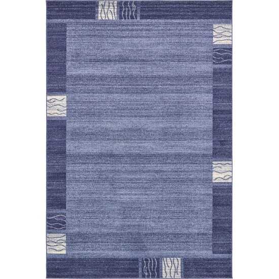 Rug Unique Loom Del Mar Navy Blue Rectangular 6' 0 x 9' 0