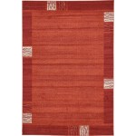 Rug Unique Loom Del Mar Rust Red Rectangular 6' 0 x 9' 0