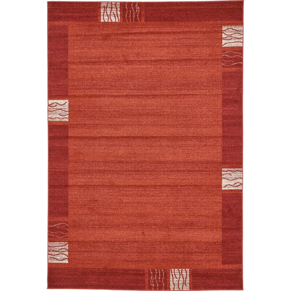 Rug Unique Loom Del Mar Rust Red Rectangular 6' 0 x 9' 0 Rug Unique Loom Del Mar Rust Red Rectangular 6' 0 x 9' 0