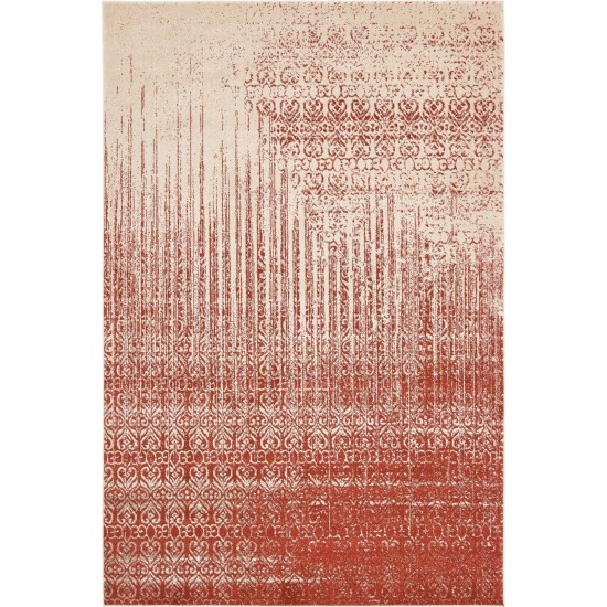 Rug Unique Loom Del Mar Red Rectangular 6' 0 x 9' 0