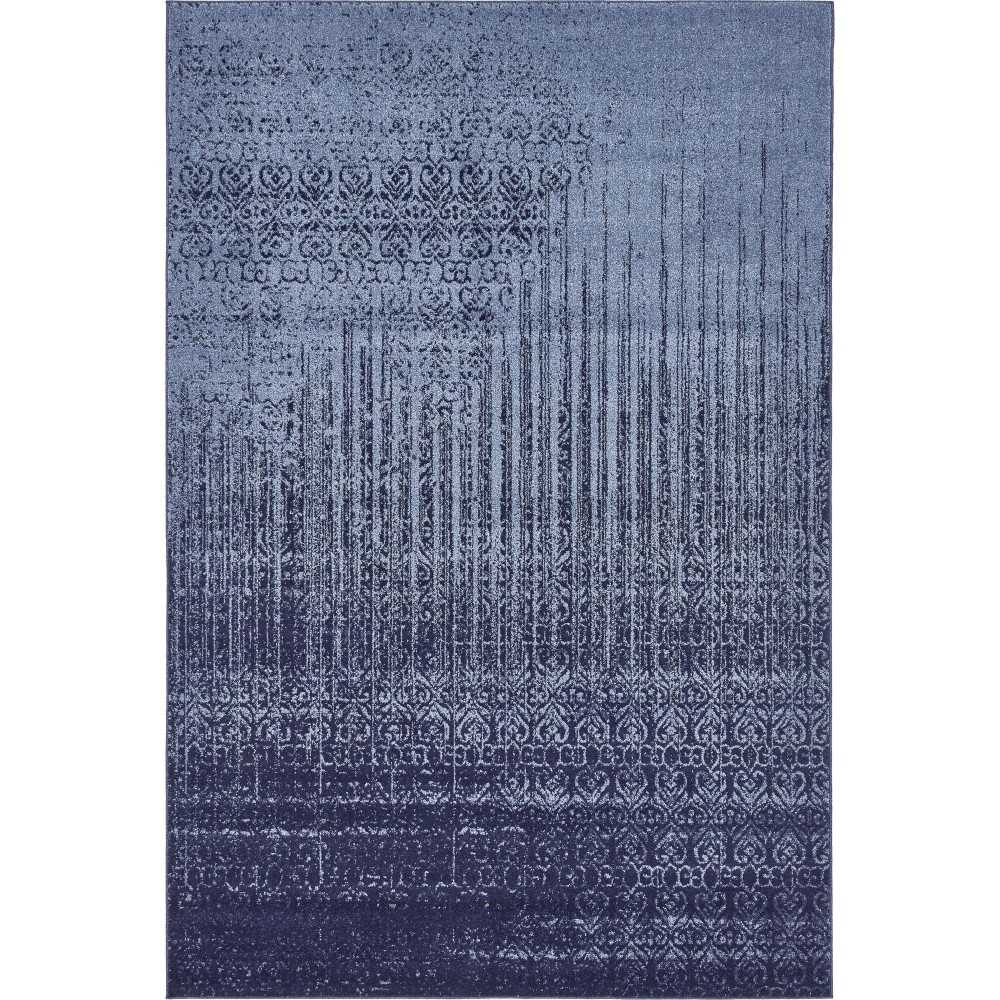 Rug Unique Loom Del Mar Blue Rectangular 6' 0 x 9' 0