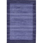 Rug Unique Loom Del Mar Navy Blue Rectangular 6' 0 x 9' 0