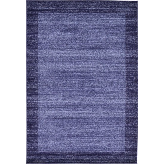 Rug Unique Loom Del Mar Navy Blue Rectangular 6' 0 x 9' 0