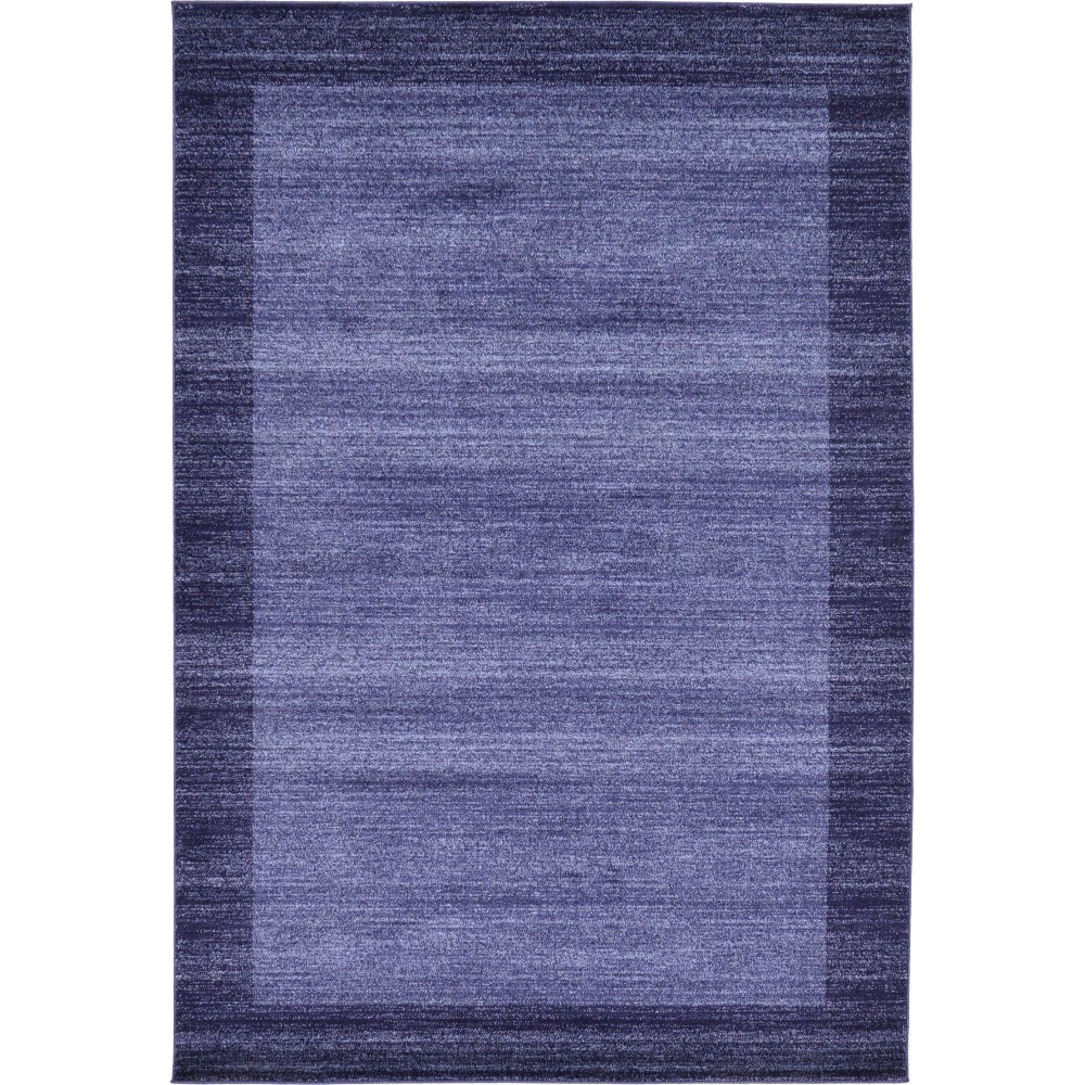 Rug Unique Loom Del Mar Navy Blue Rectangular 6' 0 x 9' 0