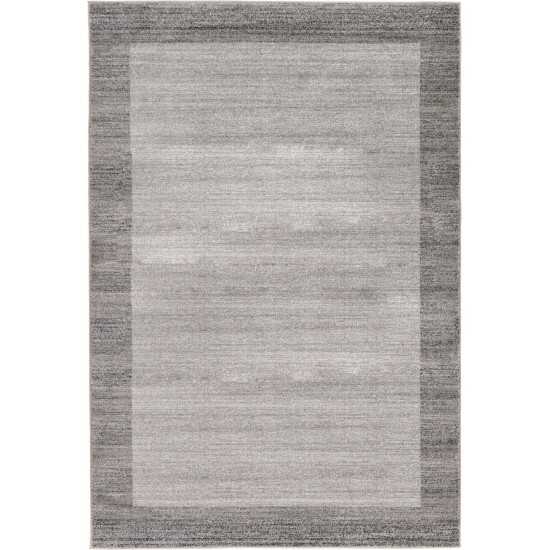 Rug Unique Loom Del Mar Light Gray Rectangular 6' 0 x 9' 0