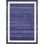 Rug Unique Loom Del Mar Navy Blue Rectangular 6' 0 x 9' 0