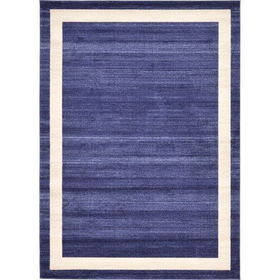 Rug Unique Loom Del Mar Navy Blue Rectangular 6' 0 x 9' 0