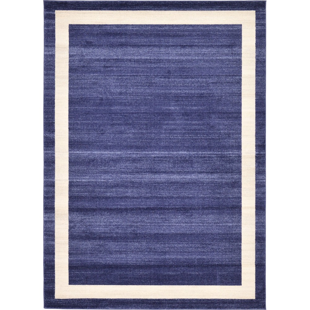 Rug Unique Loom Del Mar Navy Blue Rectangular 6' 0 x 9' 0