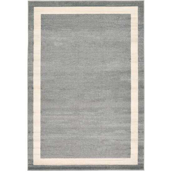 Rug Unique Loom Del Mar Gray Rectangular 6' 0 x 9' 0