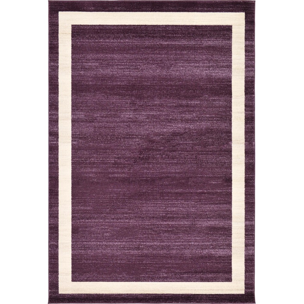 Rug Unique Loom Del Mar Violet Rectangular 6' 0 x 9' 0