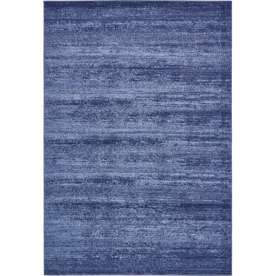 Rug Unique Loom Del Mar Navy Blue Rectangular 6' 7 x 9' 6