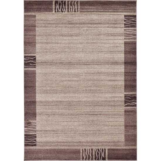 Rug Unique Loom Del Mar Light Brown Rectangular 7' 0 x 10' 0