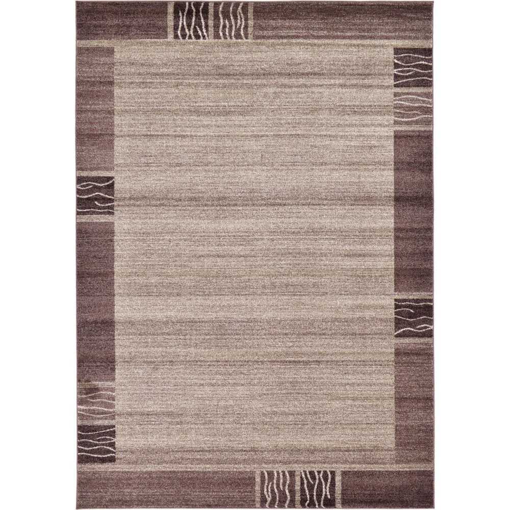 Rug Unique Loom Del Mar Light Brown Rectangular 7' 0 x 10' 0