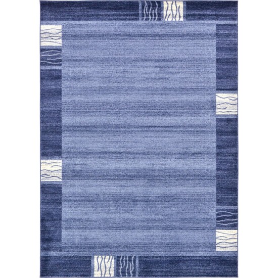 Rug Unique Loom Del Mar Navy Blue Rectangular 7' 0 x 10' 0