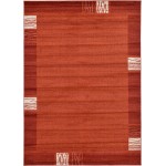 Rug Unique Loom Del Mar Rust Red Rectangular 7' 0 x 10' 0