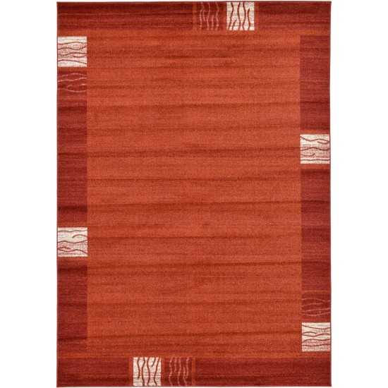 Rug Unique Loom Del Mar Rust Red Rectangular 7' 0 x 10' 0