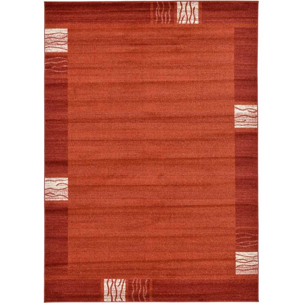 Rug Unique Loom Del Mar Rust Red Rectangular 7' 0 x 10' 0