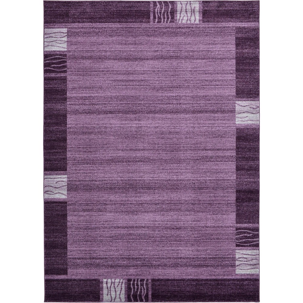 Rug Unique Loom Del Mar Purple Rectangular 7' 0 x 10' 0